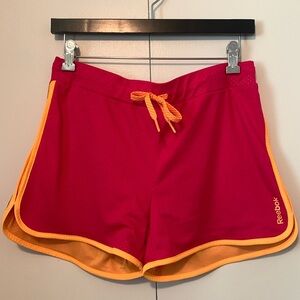 Reebok Play Dry Workout Ready Collection Pink & Orange Athletic Shorts Size M